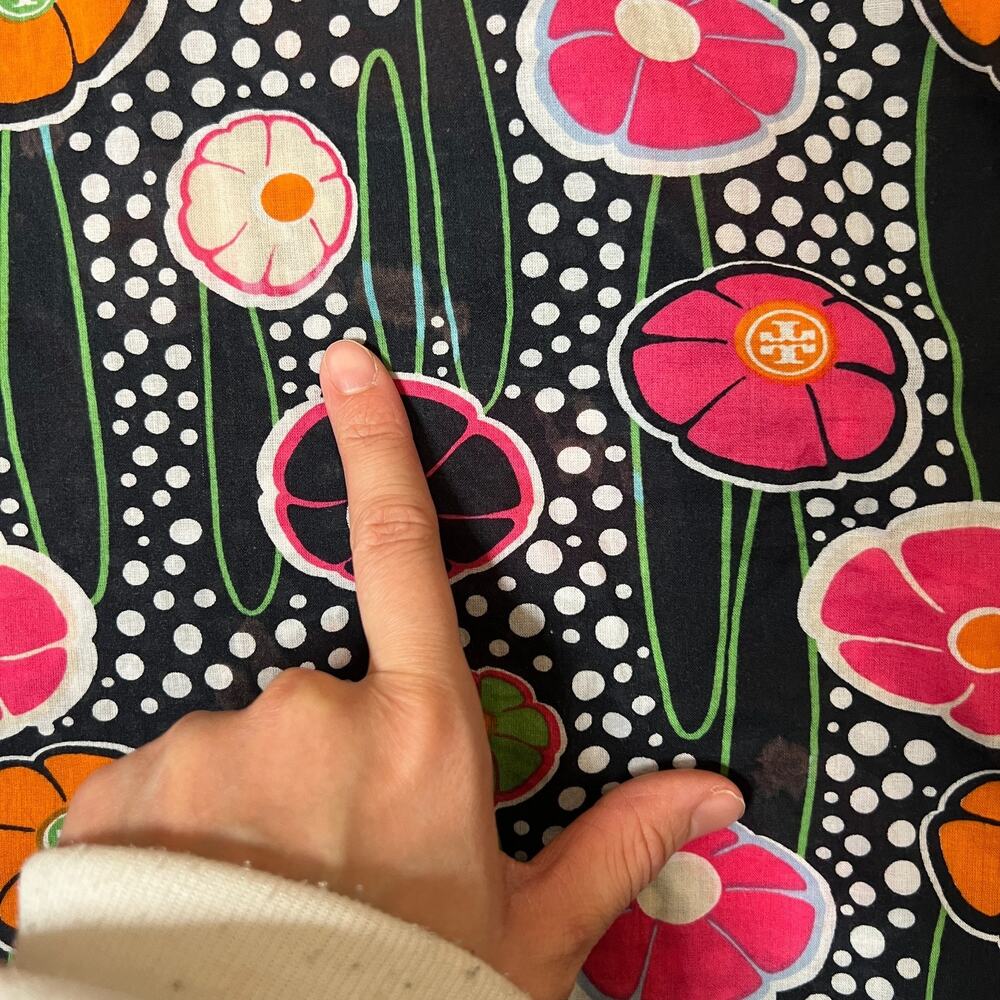 Tory Burch Multi-color Floral Tunic Top Artsy Groovy Boho Whimsical Maximalist - Picture 7 of 11